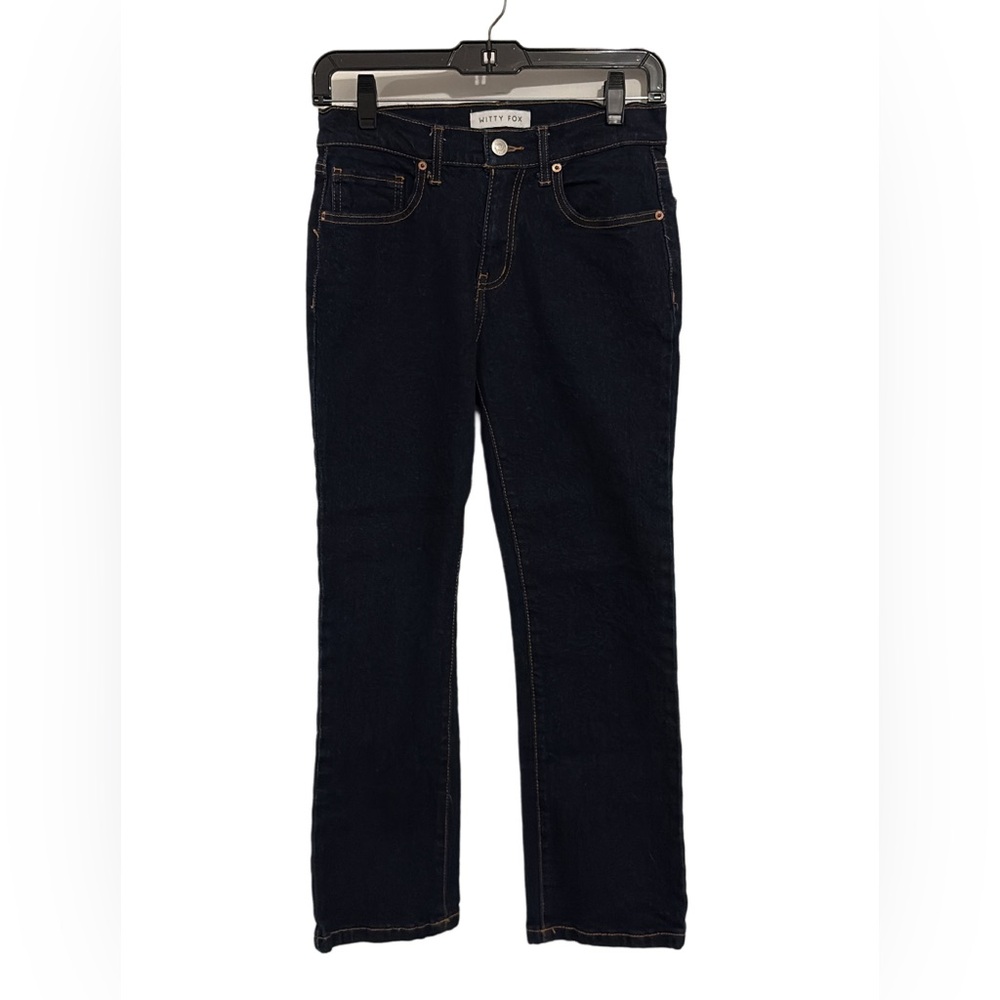 Witty Fox Dark Wash Mid Rise Straight Leg Jeans 5 / 27 - Picture 4 of 10